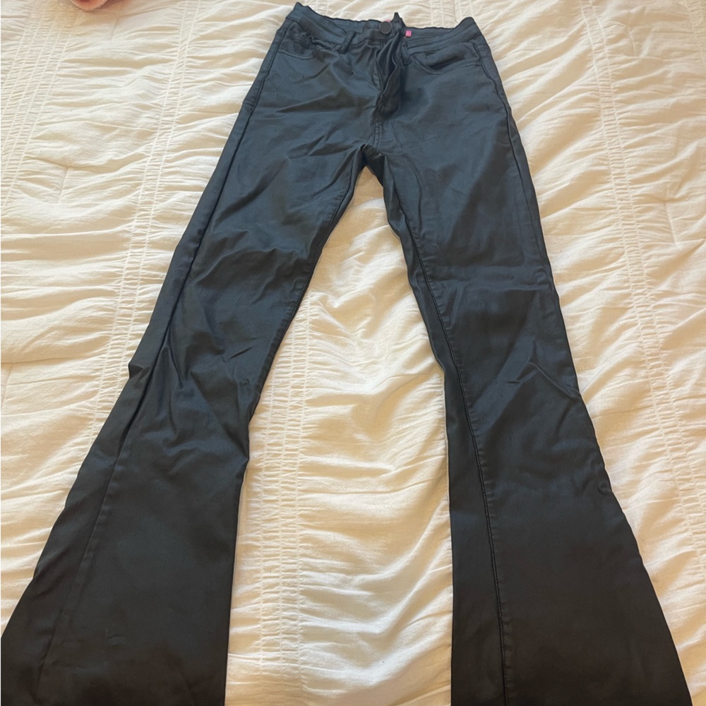 Edikted Black Leather Pants Medium